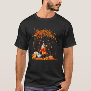 Süße Katze Blatt Herbst Herbst für Katzenliebhaber T-Shirt