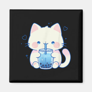 Süße Katze Boba Japan Süß Ästhetisch Anime Mädchen Magnet