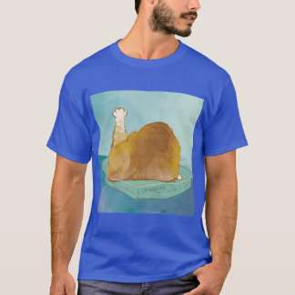 Süße Katze Brathähnchen Pose Lustige Feline Foodie T-Shirt