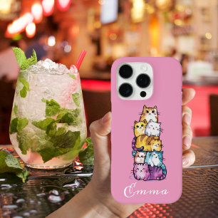 Süße Katze Buntes Aquarell Lustiges Tier Benutzerd iPhone 16 Pro Hülle