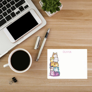 Süße Katze Buntes Aquarell Lustiges Tier Benutzerd Post-it Klebezettel