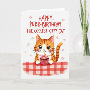 Süße Katze-Cupcake-Geburtstagskarte Karte