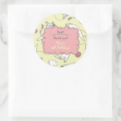 Süße Katze Danke Geburtstag Runder Aufkleber (Tasche)