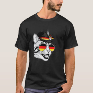 Süße Katze Deutsche Flagge Oktoberfest Stolz Deuts T-Shirt