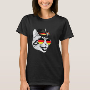 Süße Katze Deutsche Flagge Oktoberfest Stolz Deuts T-Shirt