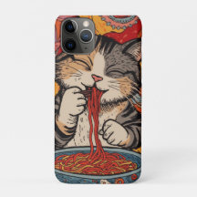 Süße Katze, die Ramen isst