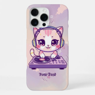 Süße Katze DJ Pastell Kawaii Style für Musikliebha iPhone 16 Pro Max Hülle