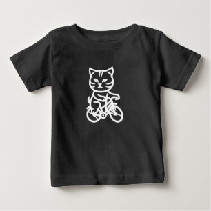 Süße Katze fährt Fahrrad Baby T-shirt