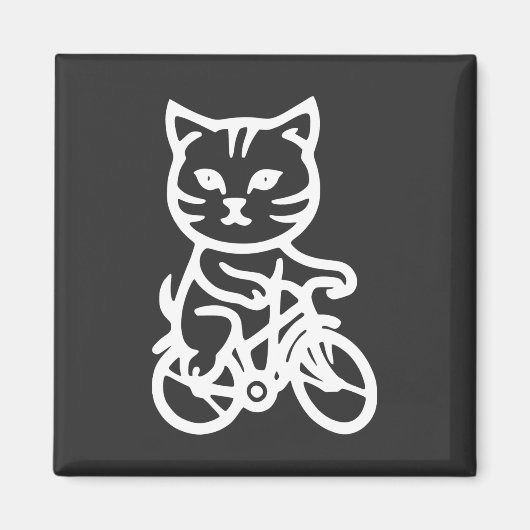 Süße Katze fährt Fahrrad Magnet (Vorne)
