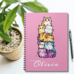 Süße Katze Farbige Aquarell Lustige Tiere Benutzer Notizblock