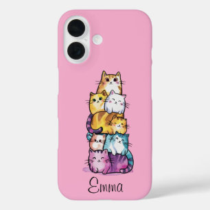 Süße Katze Farbige Aquarellmalerei Lustiges Tier B iPhone 16 Hülle