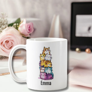 Süße Katze Farbige Wasserfarbe Lustiges Tier Benut Kaffeetasse