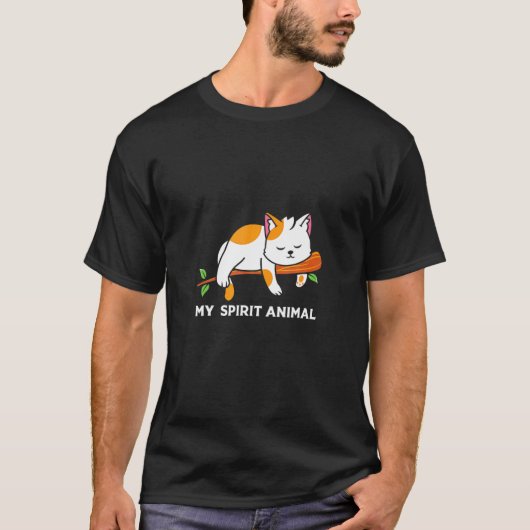 Süße Katze Fauler Geist Tier T-Shirt (Vorderseite)
