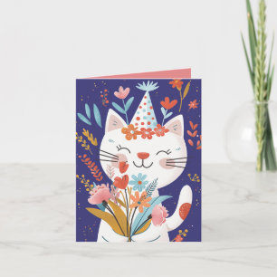Süße Katze Feier Geburtstag Einladungskarte