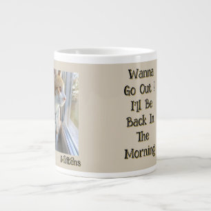 Süße Katze, Foto und Name anpassbar, lustiger Text Jumbo-Tasse
