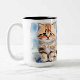 Süße Katze Foto Zweifarbige Tasse