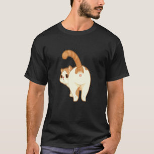 Süße Katze Freche Rückansicht Haustierdesign T-Shirt