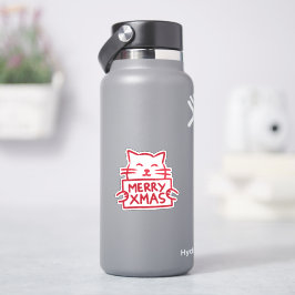 Süße Katze Frohe Weihnachten Aufkleber