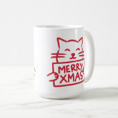 Süße Katze Frohe Weihnachten Kaffeetasse (VorderseiteRechts)