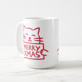 Süße Katze Frohe Weihnachten Kaffeetasse (Vorderseite Links)