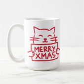 Süße Katze Frohe Weihnachten Kaffeetasse (Links)