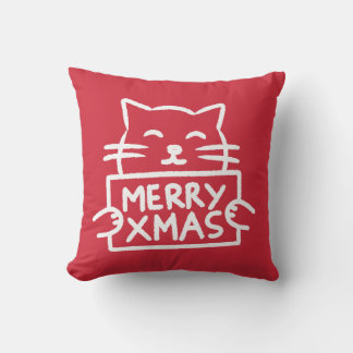 Süße Katze Frohe Weihnachten Kissen