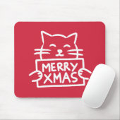 Süße Katze Frohe Weihnachten Mousepad (Mit Mouse)