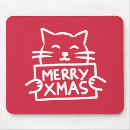 Süße Katze Frohe Weihnachten Mousepad
