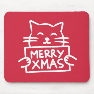 Süße Katze Frohe Weihnachten Mousepad