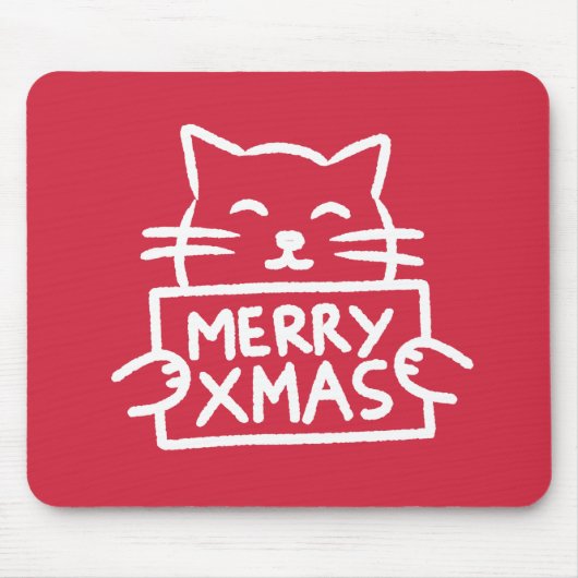 Süße Katze Frohe Weihnachten Mousepad (Vorne)