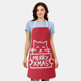 Süße Katze Frohe Weihnachten Schürze