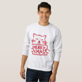 Süße Katze Frohe Weihnachten Sweatshirt (Vorne ganz)