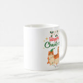 Süße Katze 'Frohe Weihnachten' Weihnachtstasse Kaffeetasse (VorderseiteRechts)