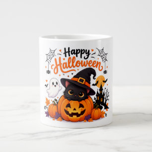 Süße Katze Frohes Halloween Reisebecher - Kawaii H Jumbo-Tasse