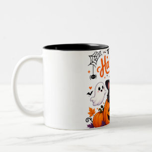 Süße Katze Frohes Halloween Reisebecher - Kawaii H Zweifarbige Tasse