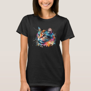 Süße Katze für Kätzchen  Farbige regenbogenfarbene T-Shirt