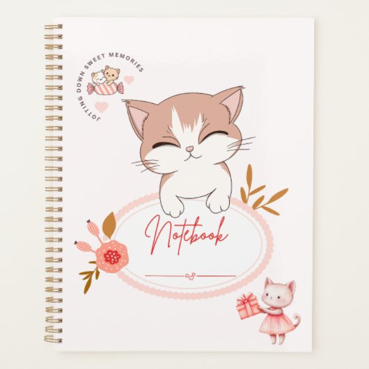 Süße Katze für Notizbücher  Planer (Vorderseite)