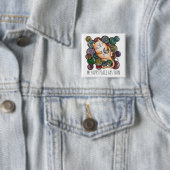 Süße Katze Garn Himmel Strickwolle Stricker Button (Beispiel)