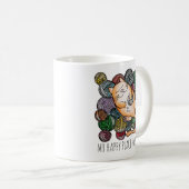 Süße Katze Garn Himmel Strickwolle Stricker Kaffeetasse (VorderseiteRechts)
