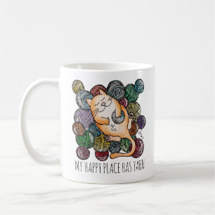 Süße Katze Garn Himmel Strickwolle Stricker Kaffeetasse