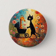 Süße Katze Giraffe Knopf