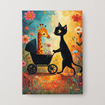 Süße Katze Giraffe Knopf