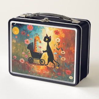 Süße Katze Giraffe Metall Lunchbox