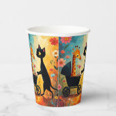Süße Katze Giraffe Papiertassen Pappbecher (Rechts)