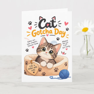 Süße Katze Gotcha Tag Grußkarte Karte