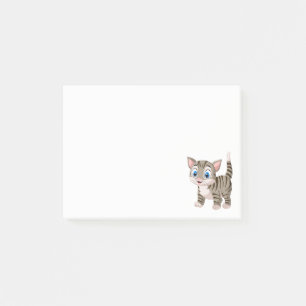 Süße Katze Graue Tabby-Kätzchen-Mama Cartoon-Kätzc Post-it Klebezettel