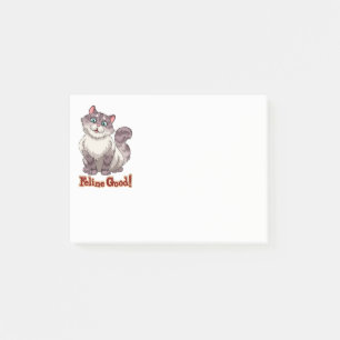Süße Katze Graue Tabby-Kätzchen-Mama Cartoon-Kätzc Post-it Klebezettel