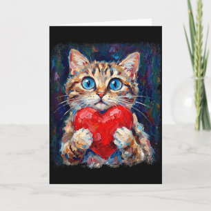 Süße Katze hält Herz Valentinstag Kitten Liebhaber Karte