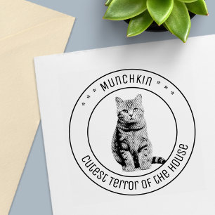 Süße Katze Haustier Foto Runde Permastempel