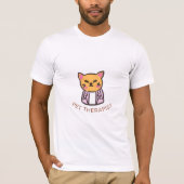 Süße Katze Haustier Therapeut Cartoon-Design T-Shirt (Vorderseite)